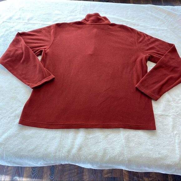 Eddie Bauer Rust Colored 1/4 Zip Fleece  Pullover Size Large - Picture 2 of 9